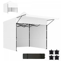 Outsunny 10' X 10' Pop Up Canopy Tent With Awning And Sidewalls, Upf50+