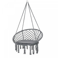 Outsunny Hanging Rope Deck Hammock, Dark Grey