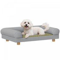 PawHut Pet Sofa, Dog Couch Bed for Small Dogs, Elevated Pet Sofa with Solid Feet for Indoor Puppy and Kitten, Grey