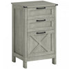 HOMCOM 3 Drawer File Cabinet Filing Cabinet for A4 Letter Size Stone Grey