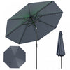 Costway 10 FT Solar Patio Umbrella with 96 LED Lights 35° Adjustable Tilt Vented Top Navy