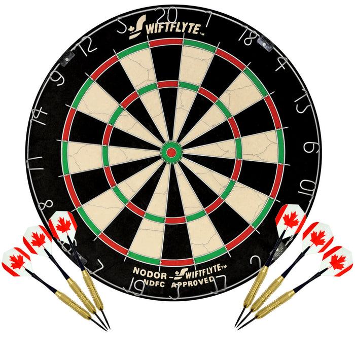 Nodor® Swiftflyte™ Premium Sisal Bristle Dartboard Set