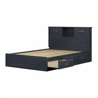 Ulysses Storage Bed And Bookcase Headboard Set Blueberry - South Shore Full Bed