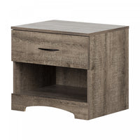 Step One 1-Drawer Nightstand - End Table with Storage Weathered Oak - South Shore 
