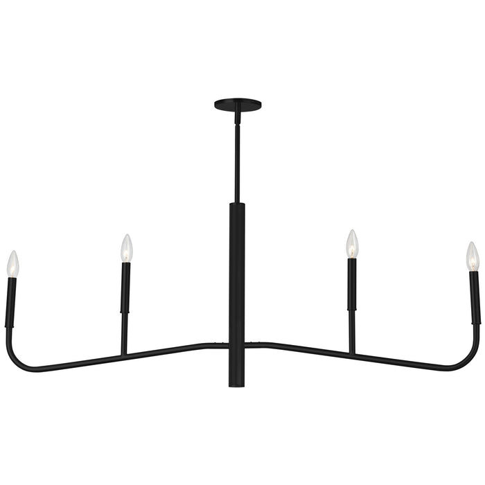 Dainolite Eleanor 4 Light Horizontal Chandelier Matte Black Lamp