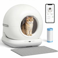 PawHut Self Cleaning Litter Box, Automatic Cat Litter Box for Multi Cats, Extra Large 72L, App Control, Safety Sensor, Odor Isolation, Deodorant Gel, 1 Trash Bag and Litter Mat