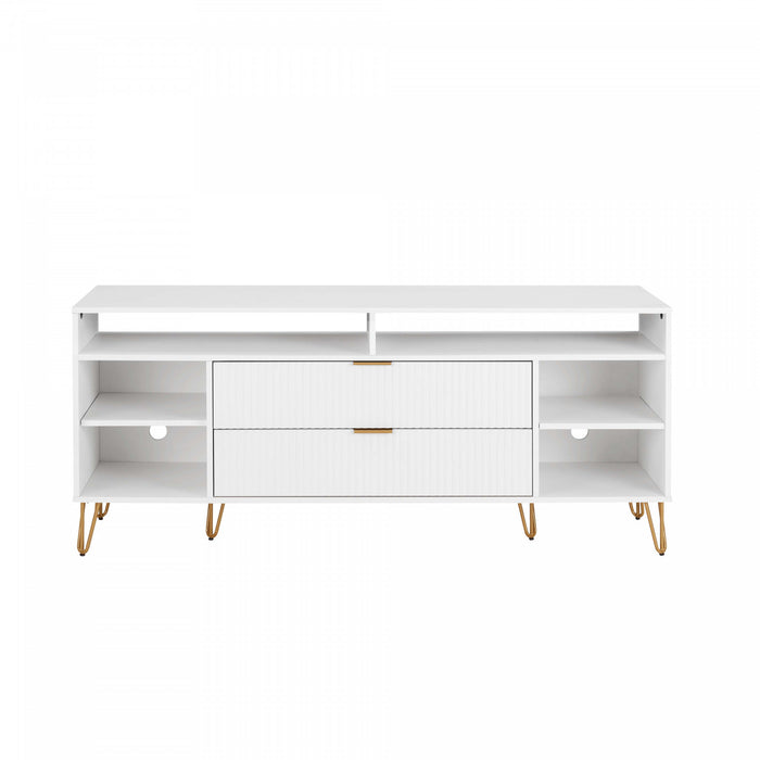 Dumbo Modern 63\" Fluted TV Stand in White