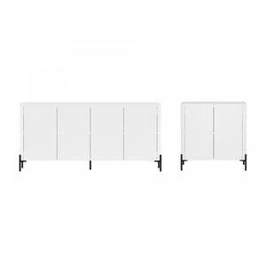 Abbey Modern 2-Piece Buffet and Accent Cabinet in White