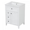 Scott 24\" Bathroom Vanity with Ceramic Sink and Rubberwood Legs, White