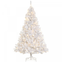 Homcom 6ft Prelit Artificial Christmas Tree With 250 Warm White Led Lights And 1000 Tips