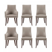 Connie Modern 6-Piece Dining Chair Set in Taupe