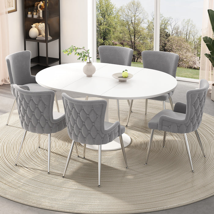 Sophia Modern 7pc Dining Set with table and Chairs,Grey Dining Room Set