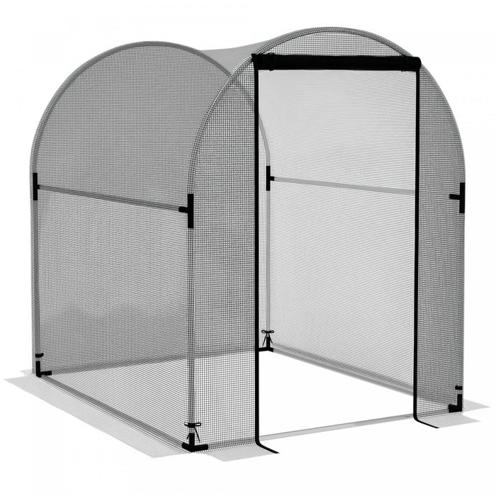 Outsunny 4.9' x 3.9' Plant Protector from Animals with Zipper Roll-Up Door