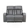 Kingsley 58 in. Leather Match Power Reclining Loveseat with Armrest Storage and USB - Charcoal | Causeuse inclinable electrique Kingsley de 58 po en cuir assorti avec rangement dans les accoudoirs et USB - Charbon