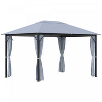Outsunny 13' X 10' Gazebo Canopy Party Tent Shelter With Steel Frame, Curtains, Netting Sidewalls, L