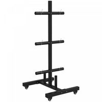 Soozier Olympic Weight Plate Rack With 4 Wheels, For 2