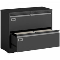 HOMCOM Lateral File Cabinet Steel Filing Cabinet for A4 Letter Legal Black