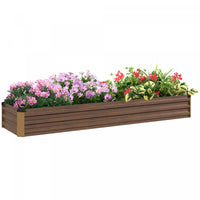 Outsunny 8x2x1ft Raised Garden Bed Large Galvanized Elevated Planter Box