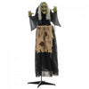 Outsunny 47\" Witch Halloween Decoration with Sound Activated Light Up Eyes