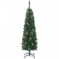 Homcom Artificial Pencil Christmas Tree With Pine Needles And Pine Cones