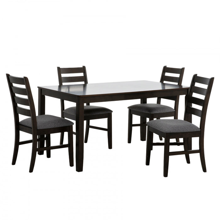 Winfield 5-Piece Solid Wood Dining Set with Ladder Back Chairs (Seats 4-6)
