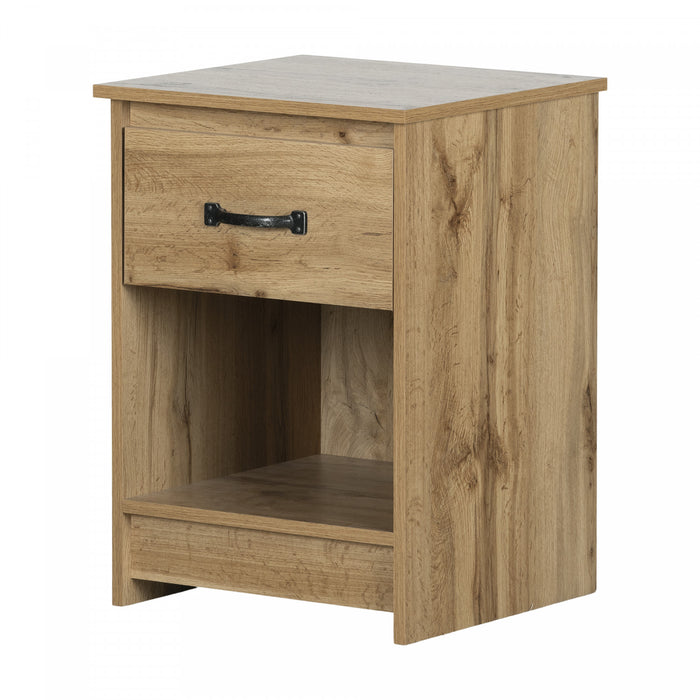 Tassio 1-drawer Nightstand With Open Storage Space - Nordik Oak 