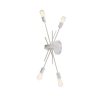 Dainolite Nebraska 4 Light Wall Sconce Matte White Finish Lamp