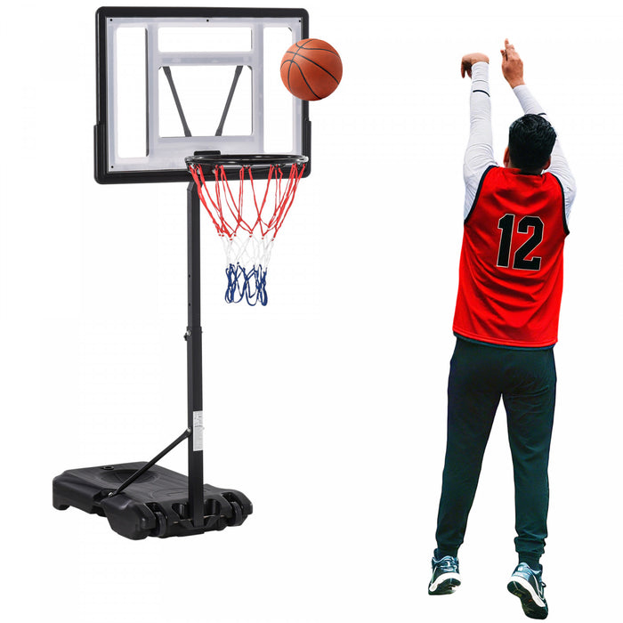 Soozier Pool Side Adjustable Basketball Hoop Backboard w/ Wheels