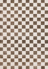 Leopold Checkered Brown White Geometric Area Rug - 5'3\" x 7'7\"