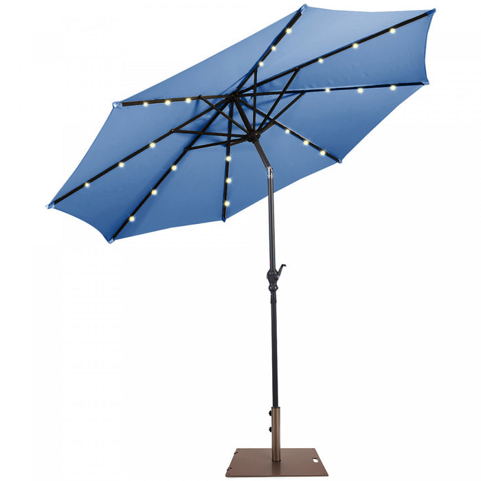 Costway 10ft Solar Lights Patio Umbrella Outdoor W/ 50 LBS Movable Umbrella Stand