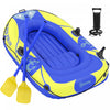 Outsunny 1-2 Person Inflatable Kayak, Recreational Sit In Kayak with Rod Holders, Four-Chamber Design, Paddles, Pump and Repair Kit for Adults & Youth, Dark Blue