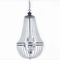 Dainolite Dawson 6 Light Chandelier Polished Chrome Finish Clear Beads Lamp