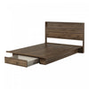 Musano Platform Bed And Headboard Set Natural Walnut - South Shore