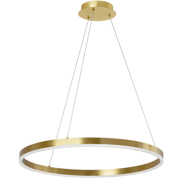 Dainolite Circulo Chandelier 34w Aged Brass Finish White Acrylic Diffuser Lamp