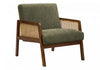 Monarch Specialties - Accent Chair, 30\"H, Upholstered, Living Room, Bedroom, Green Fabric, Brown Walnut Wood