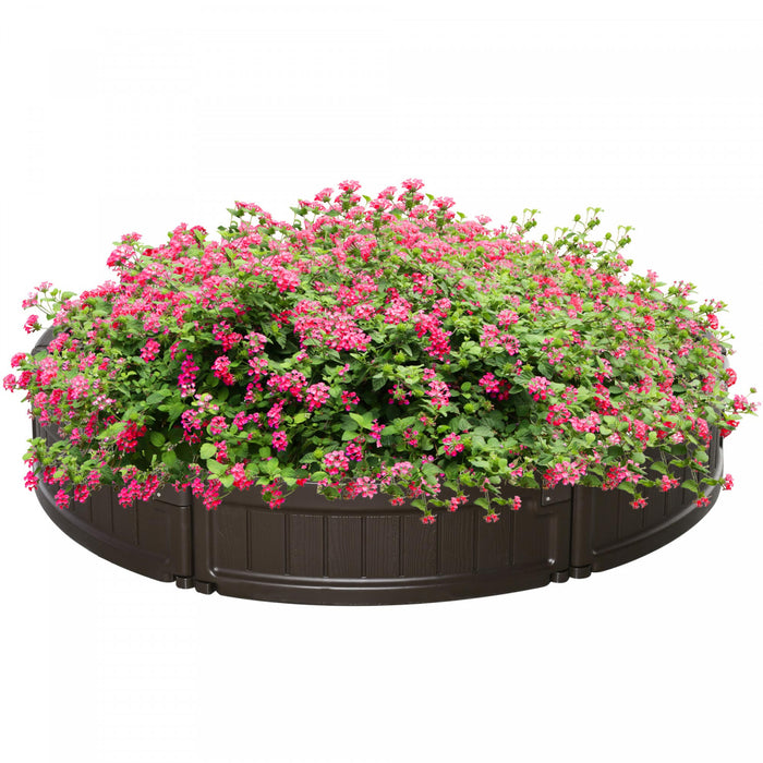 Outsunny 48\" Raise Garden Bed Kit, Round Planter Box Above Ground For Flowers/herb/vegetables Outdoor Garden Backyard With Easy Assembly, Brown