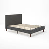 Judy Upholstered Platform Bed with Headboard in Dark Grey - Full Size