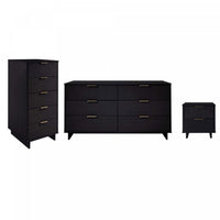 Granville Modern 3-Piece Dresser Set in Black 