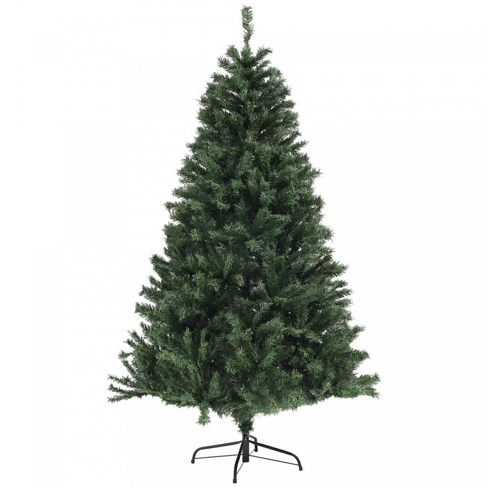 Homcom 6ft Artificial Christmas Tree With Auto Open, Steel Base, Green