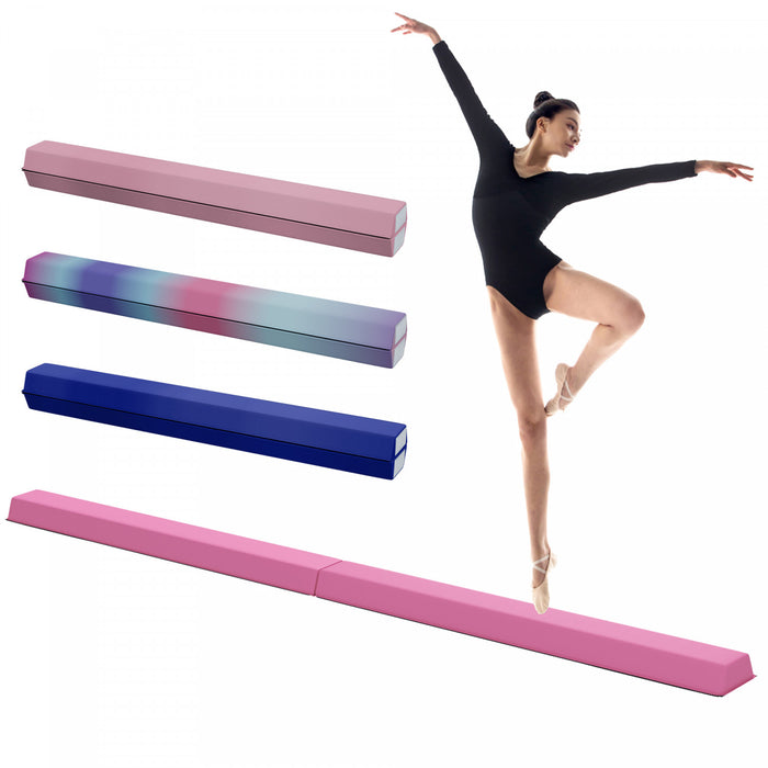 Soozier 7.7ft Folding Gymnastics Balance Beam with Non-Slip Bottom, Red