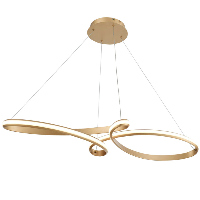 Dainolite Nola LED Horizontal Pendant 50w Aged Brass White Silicone Diffuser Lamp