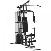 Soozier Home Gym, Multifunction Gym Equipment Workout Station With 100lbs Weight Stack For Lat Pulld