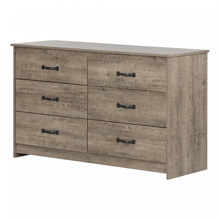 Tassio 6-Drawer Dresser Weathered Oak - South Shore