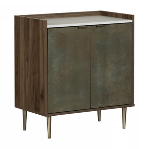 Maliza 2-Door Storage Cabinet - Natural Walnut Brown