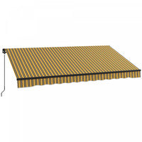 Outsunny 12' X 10' Retractable Awning, Patio Awning Sunshade Shelter With Manual Crank Handle, 280gs