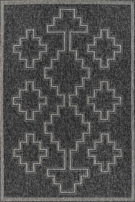 Esina Transitional 6'6\" x 9'0\" Area Rug in Black Indoor Area Rug
