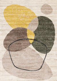Marley Green Yellow Taupe Geometric Area Rug - 5'3