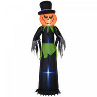 Outsunny 8ft Halloween Inflatable Pumpkin Ghost In A Hat With LED Display