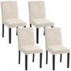 HOMCOM Corduroy Upholstered Dining Chairs, Kitchen Chairs Set of 4, Beige