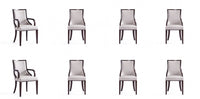 Grand Traditional 8-Piece Dining Chair Set in Light Gray 